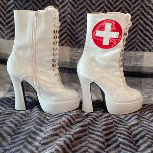 Nurse coustume boots and dress.
